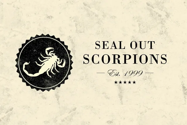 Seal Out Scorpions badge logo with a scorpion emblem and the words established 1999